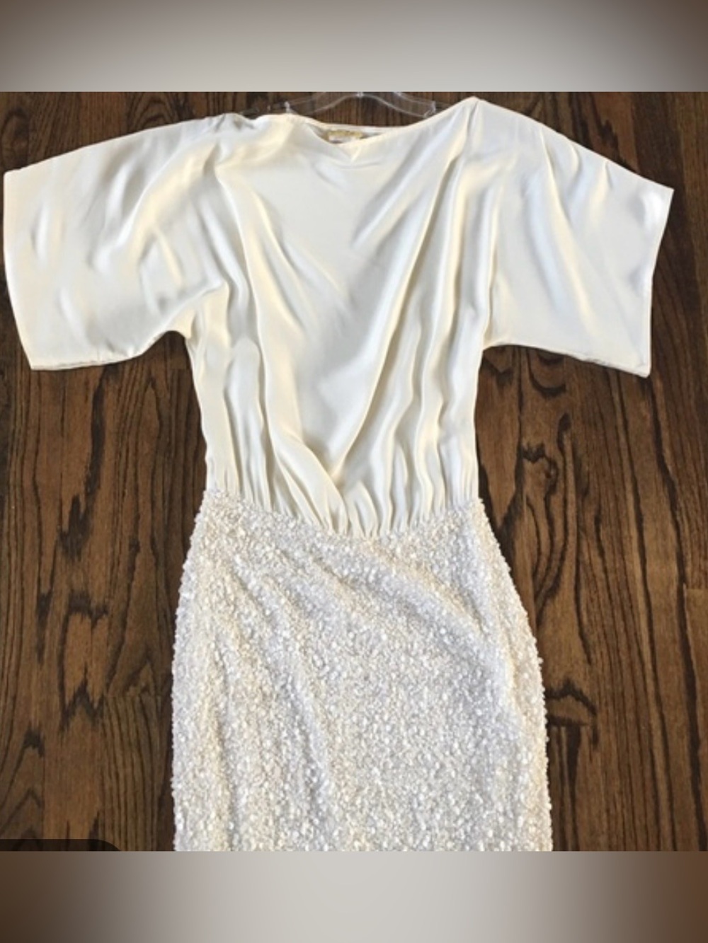 Parker White Satin Top with Pink Logo
